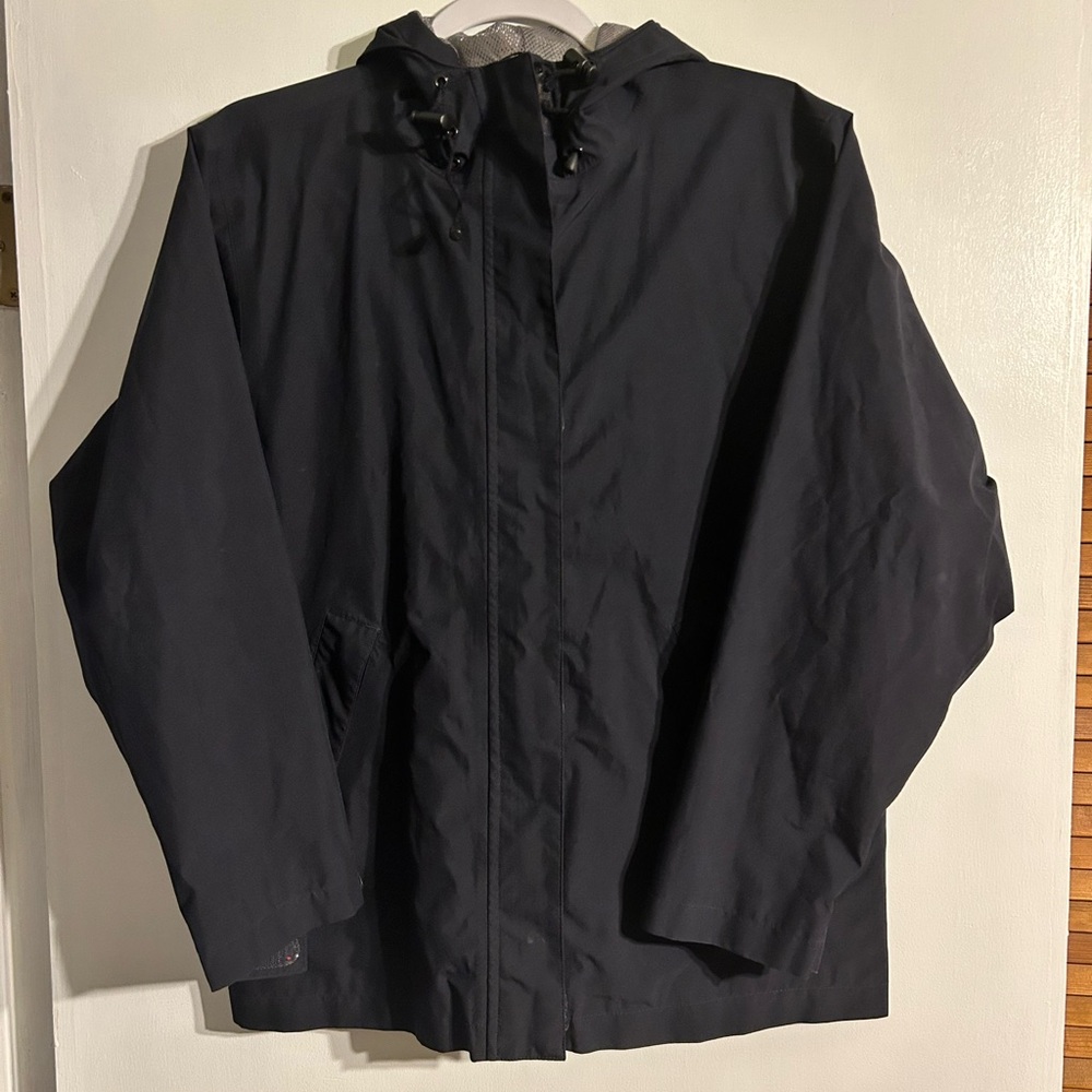 Navy Lands End Gore-Tex windbreaker jacket